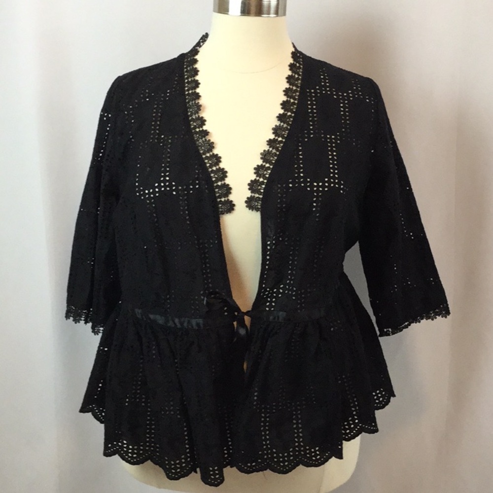 Simply Be Project D Black Peplum Eyelet Blazer 18